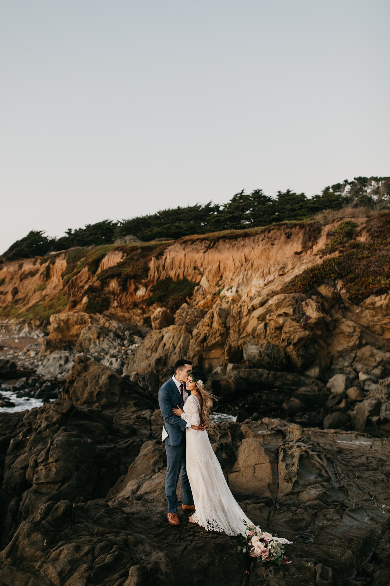 5 Things to do Now that You're Engaged. Beach elopement on cliffs of Cambria, CA.