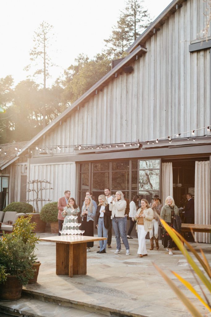 family and friends surprise couple with proposal and engagement party at the napa valley reserve
