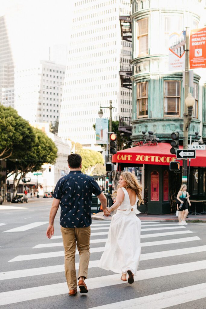 little italy, north beach, pizza, run across street, top san francisco engagement session location