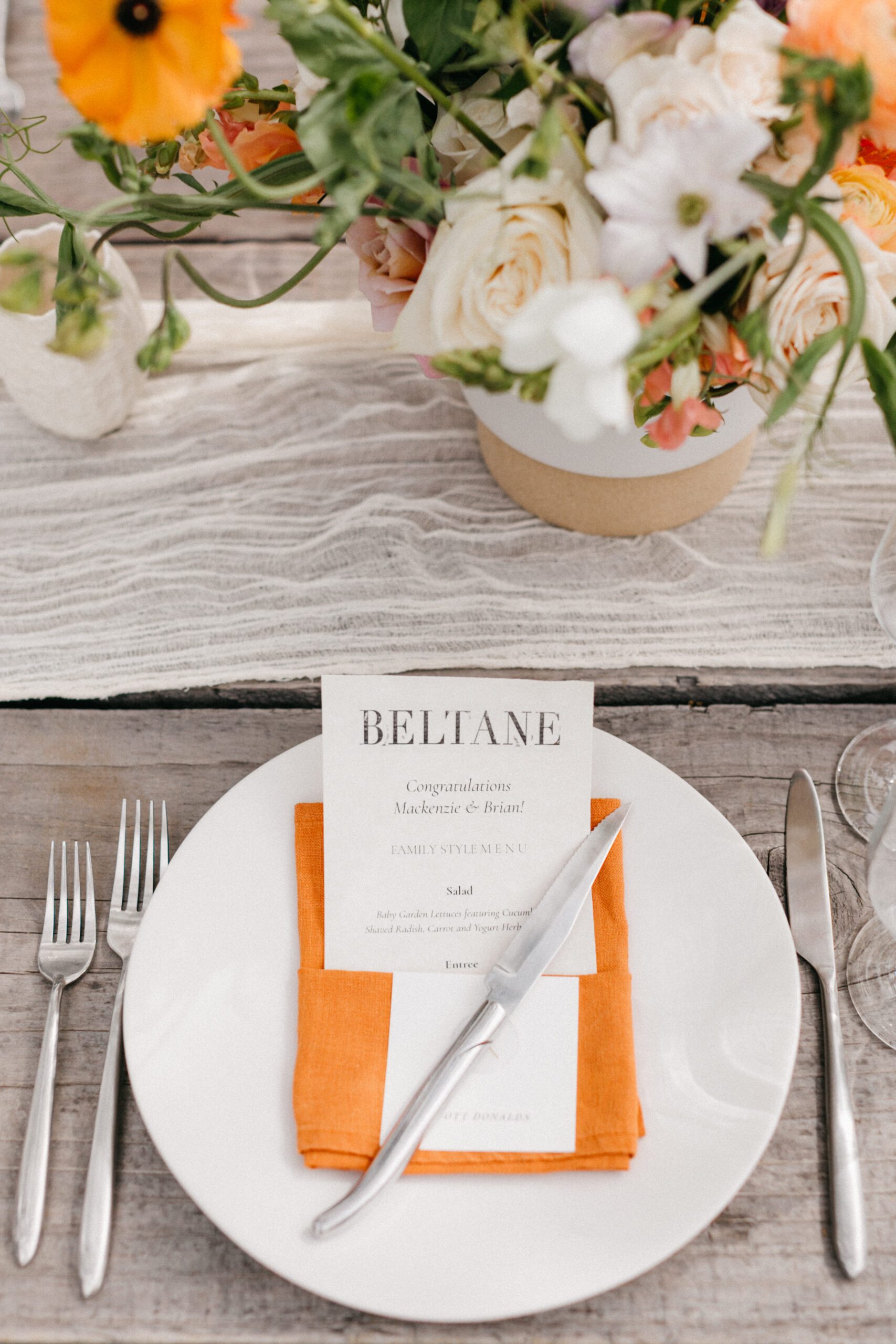 beltane ranch wedding, farm to table, family style menu, sustainable wedding food